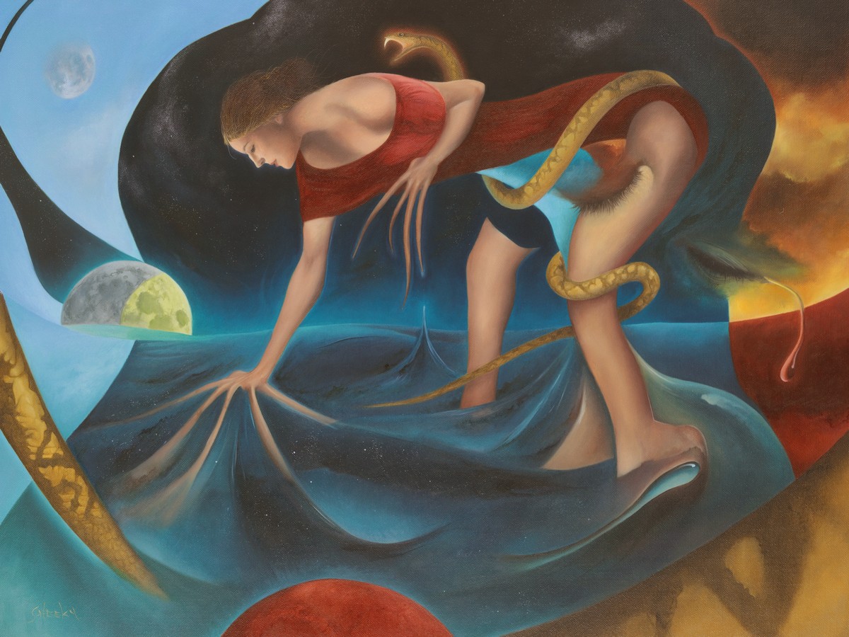 Lachesis Being Sucked Into The Dawn And Dusk Of The Universe by Mark Sheeky