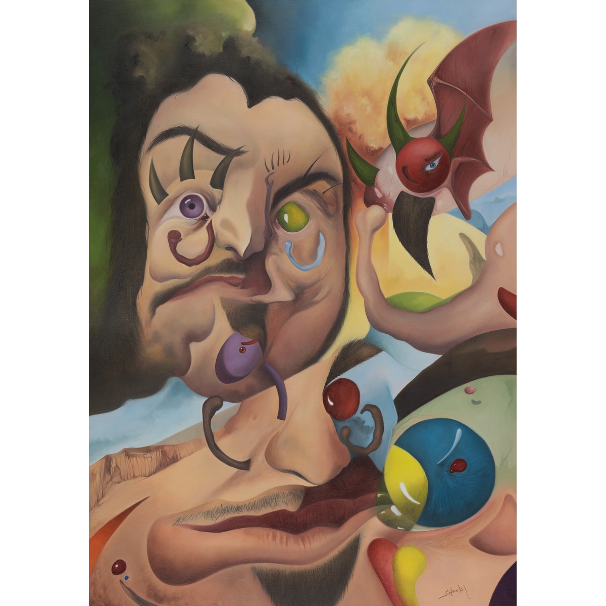 Time Independent Portrait Of René Descartes Thinking by Mark Sheeky