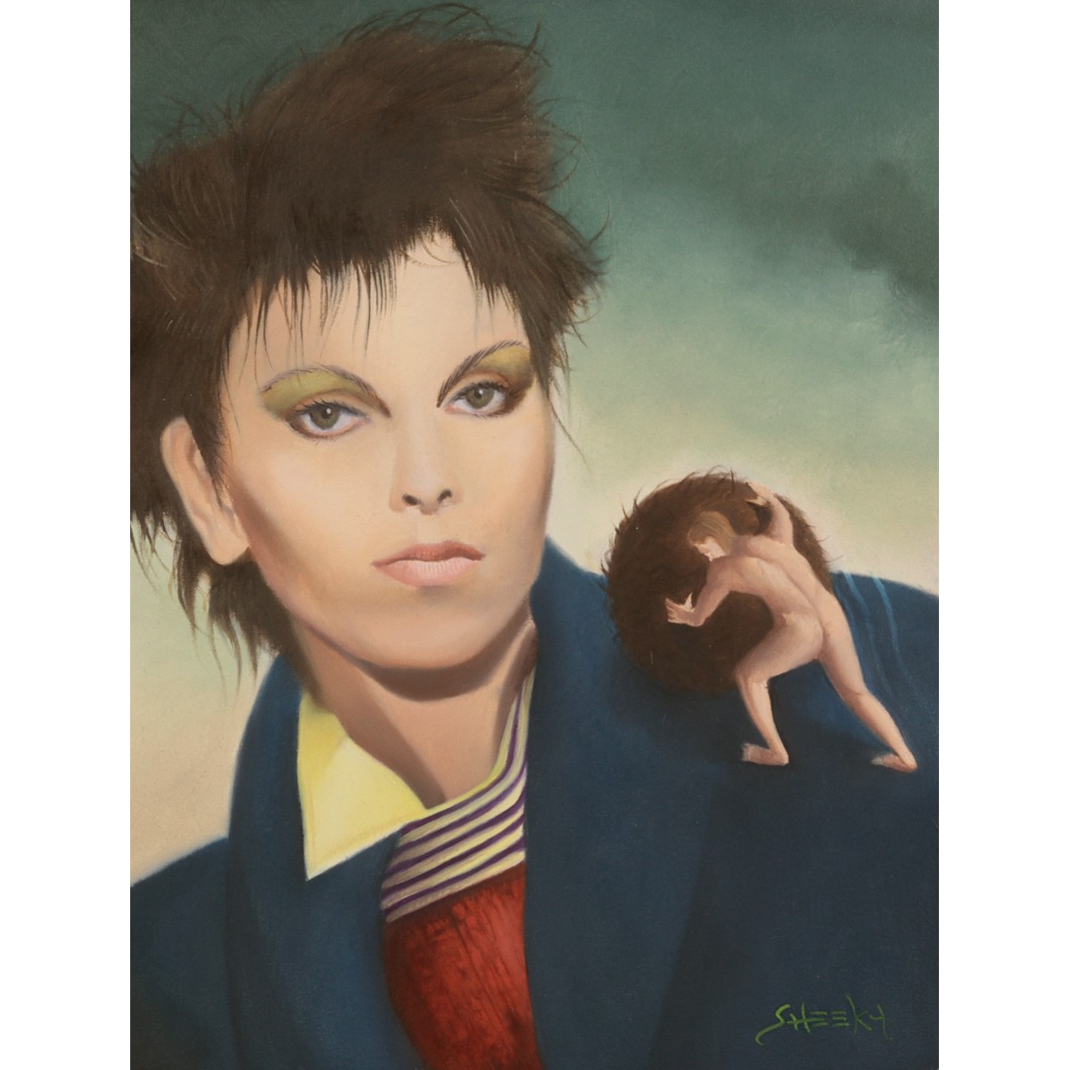 Sisyphus Rolling A Coconut Dangerously Towards The Critical Mass Of Pat Benatar by Mark Sheeky