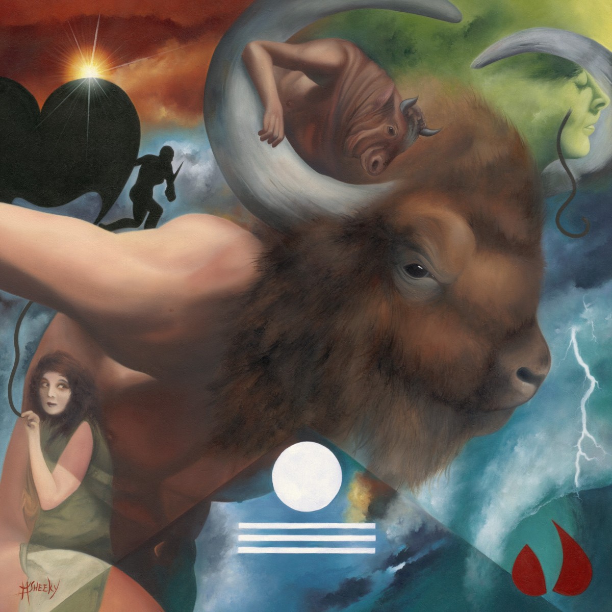 Ariadne Unlocking The Minotaur For Theseus by Mark Sheeky