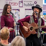 Detail from Crewe Library Winter Party by Mark Sheeky